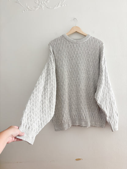 Vintage Grey Woven Patterned Knit (L)