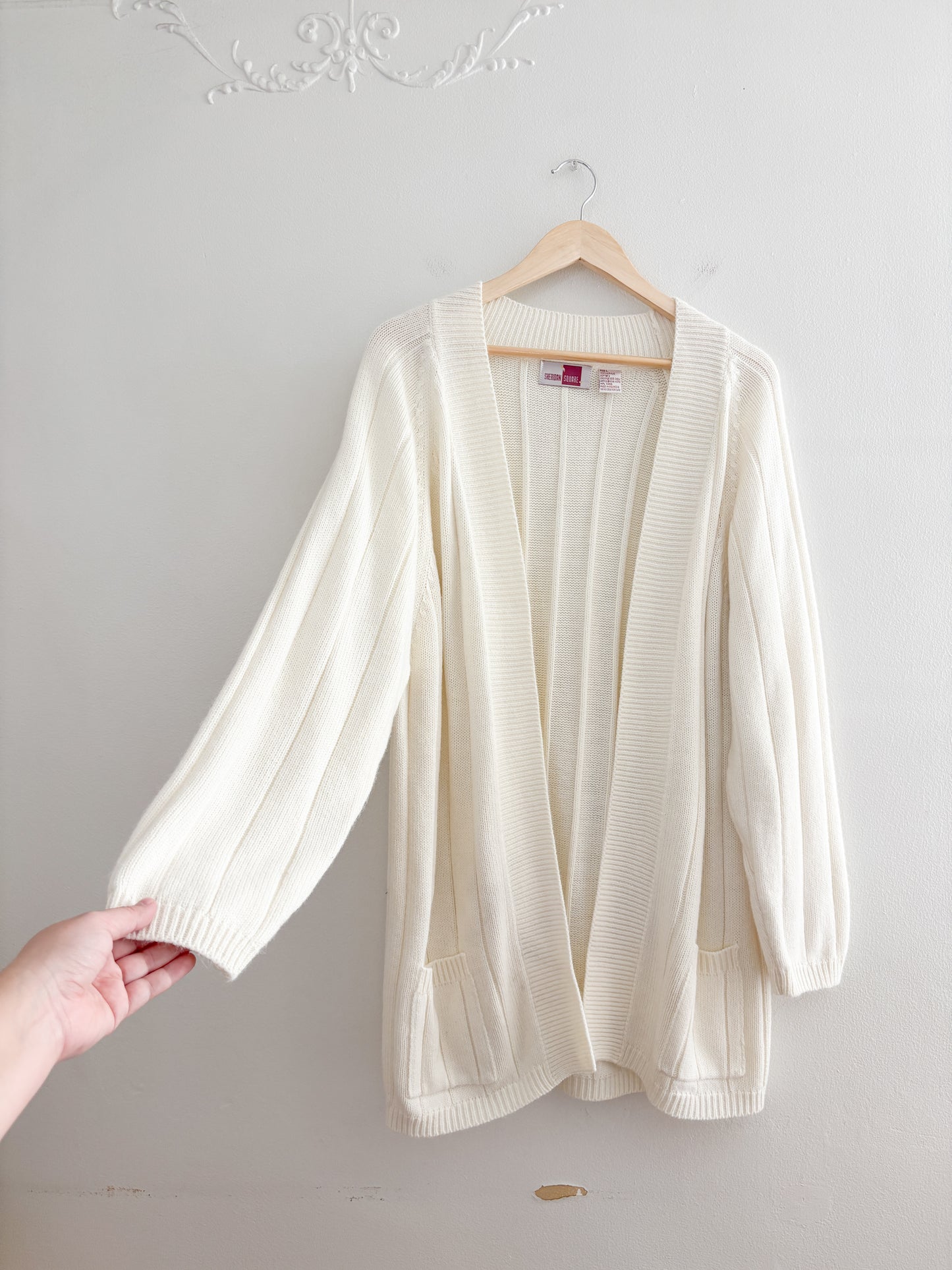 Vintage Cream Open Cardigan (L)