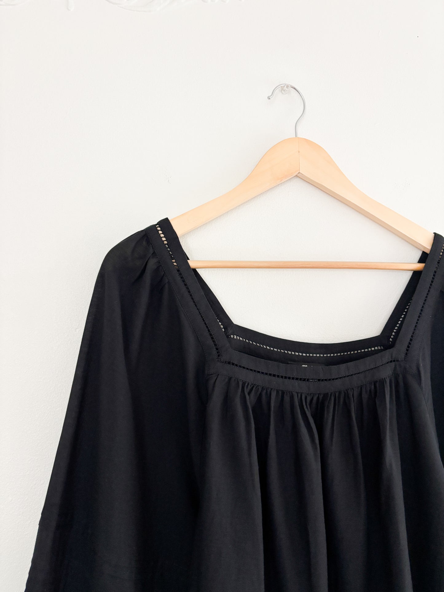 Madewell Black Square Neck Blouse (XL)