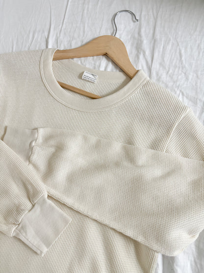 Vintage cream waffle long sleeve (M)