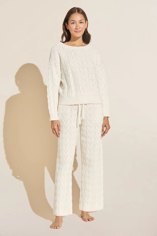Eberjey Cable Knit Lounge Pants (M)