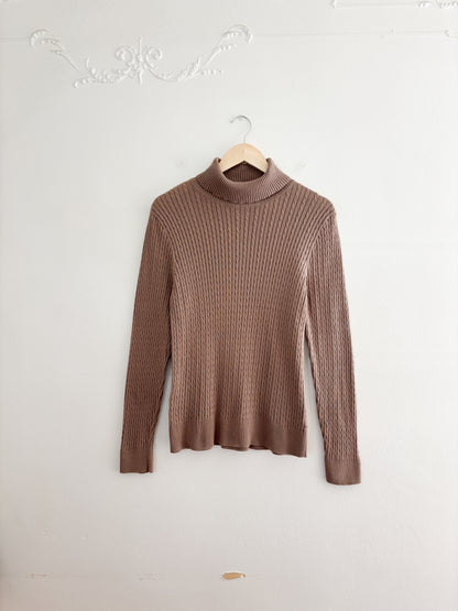 Pria Cable Knit Turtleneck (L)