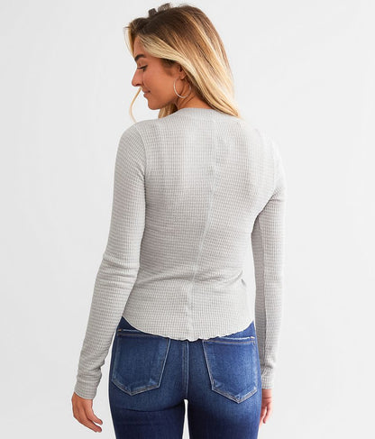 Free People Waffle Henley Top (M)