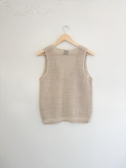 Vintage Crochet Beaded Vest (S/M)