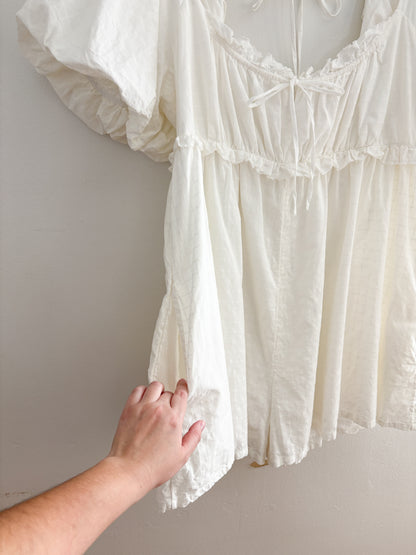 NWOT Pilcro Puff Sleeve Baby Doll Romper (XL)