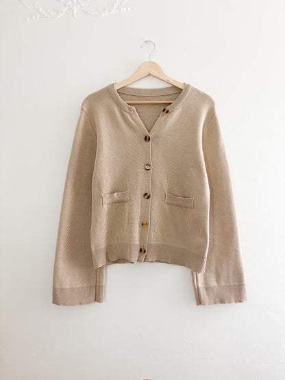 Neutral Cardigan Sweater (S/M)
