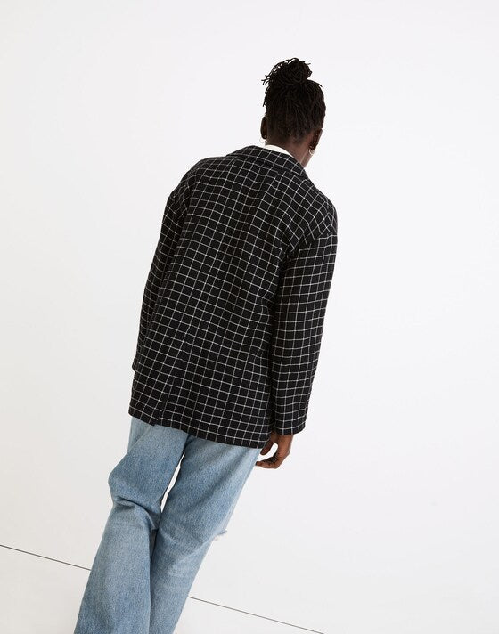 Madewell Black Windowpane Blazer (L)