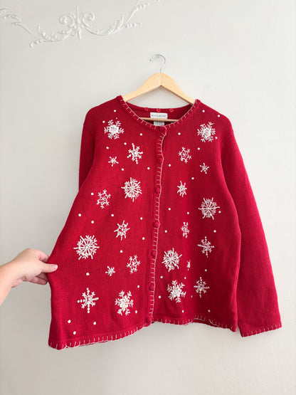 Vintage Snowflake Cardigan (XL)