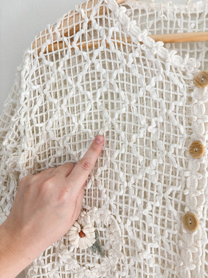 Vintage Crochet Cropped Top (S/M)