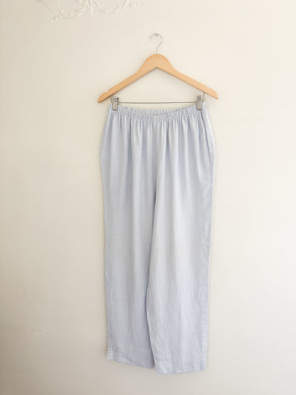 Vintage Baby Blue Linen Easy Pants