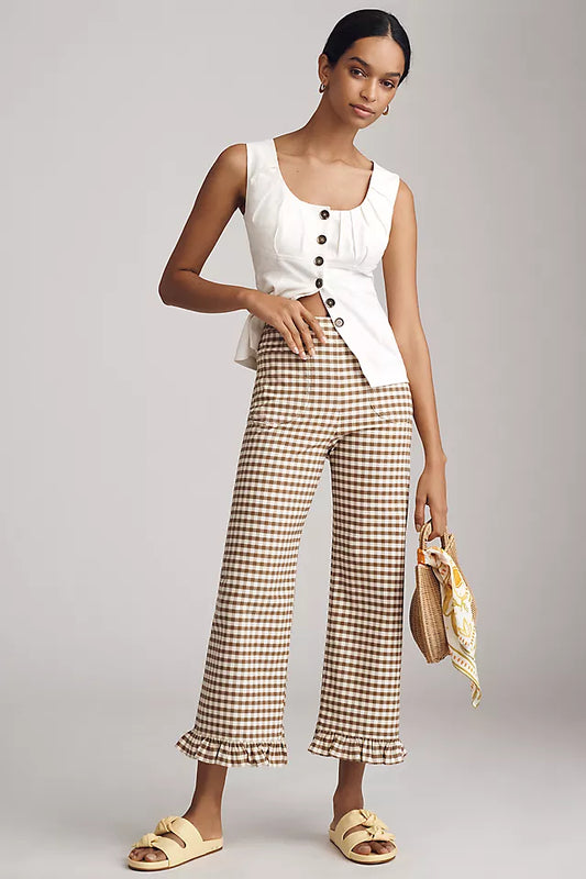 Maeve Colette Ruffled High-Rise Wide-Leg Cropped Pants (31)