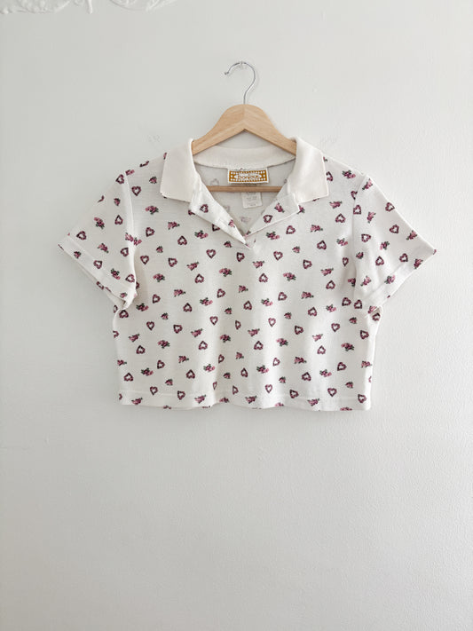 Vintage Floral Cropped Polo (M)