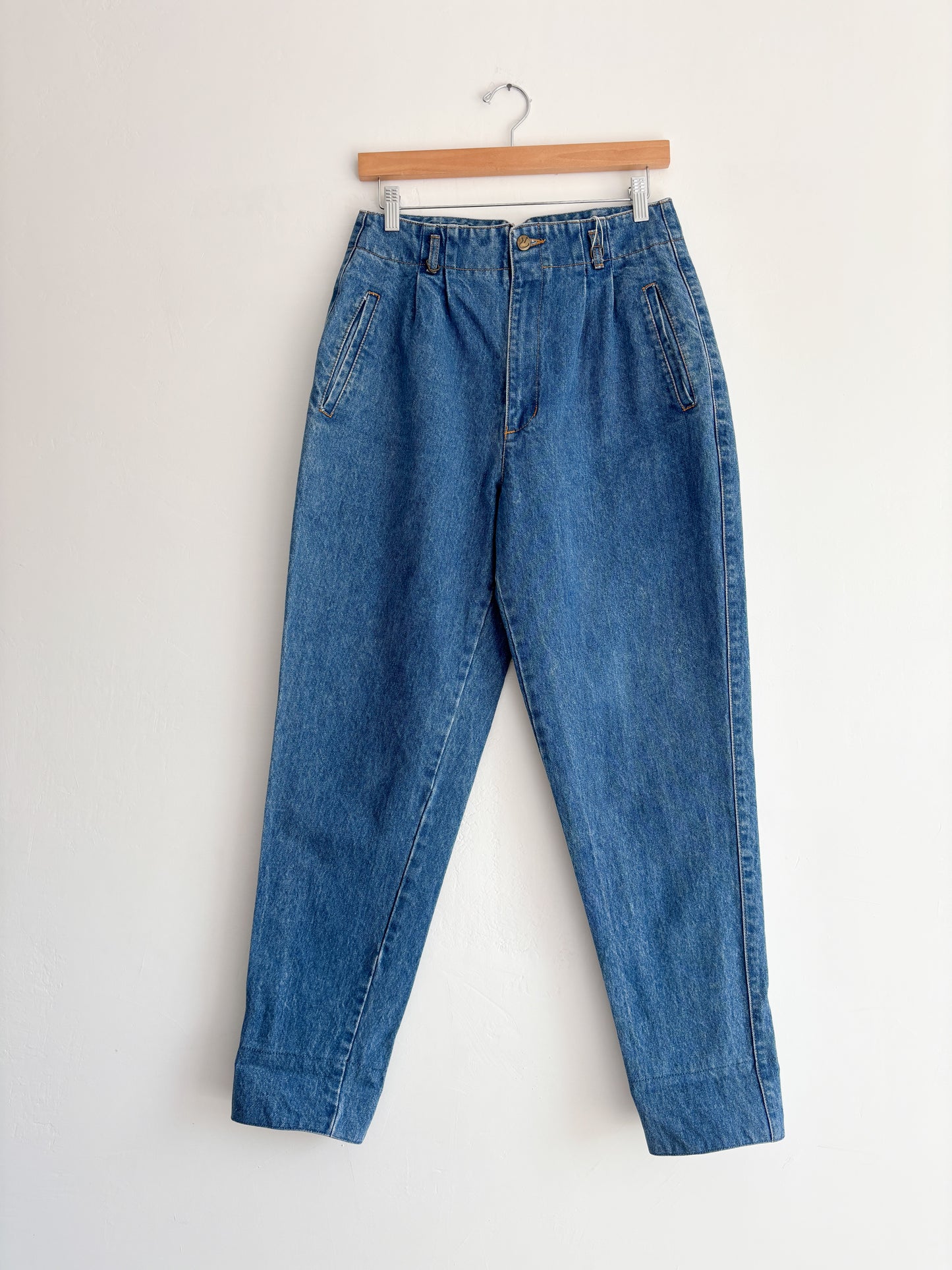 Vintage Plaid Denim Jeans (27/28”)