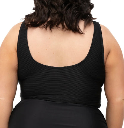 Coral Reef Black Ribbed Swimsuit (XL)