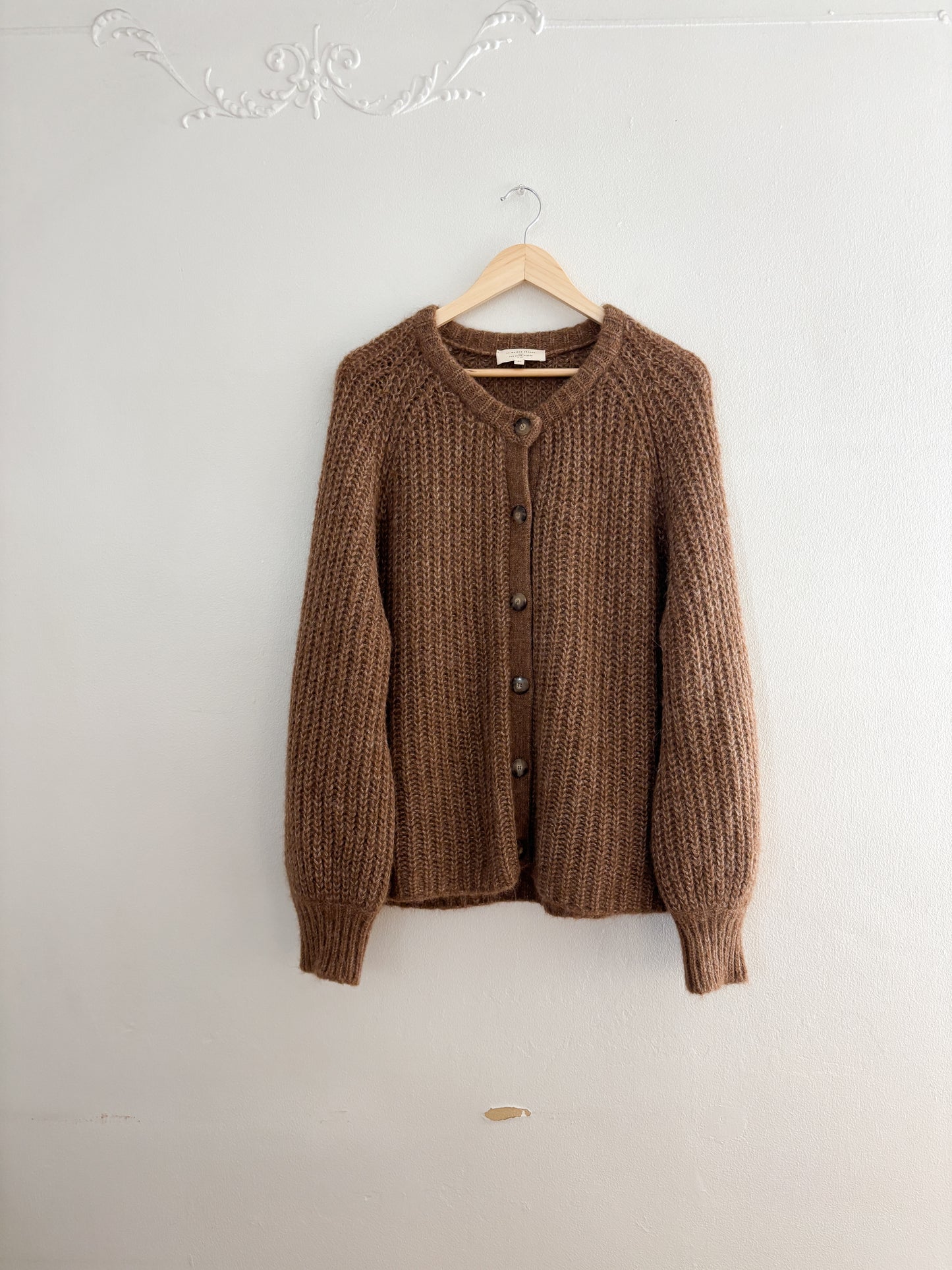 NWOT Sezane Emile Cardigan - Mottled Camel (XL)