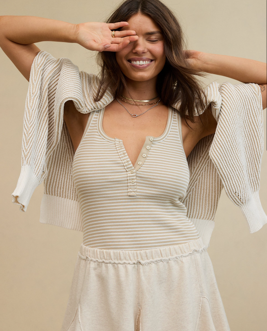 Aerie Striped Ribbed Tank Top (XXL)
