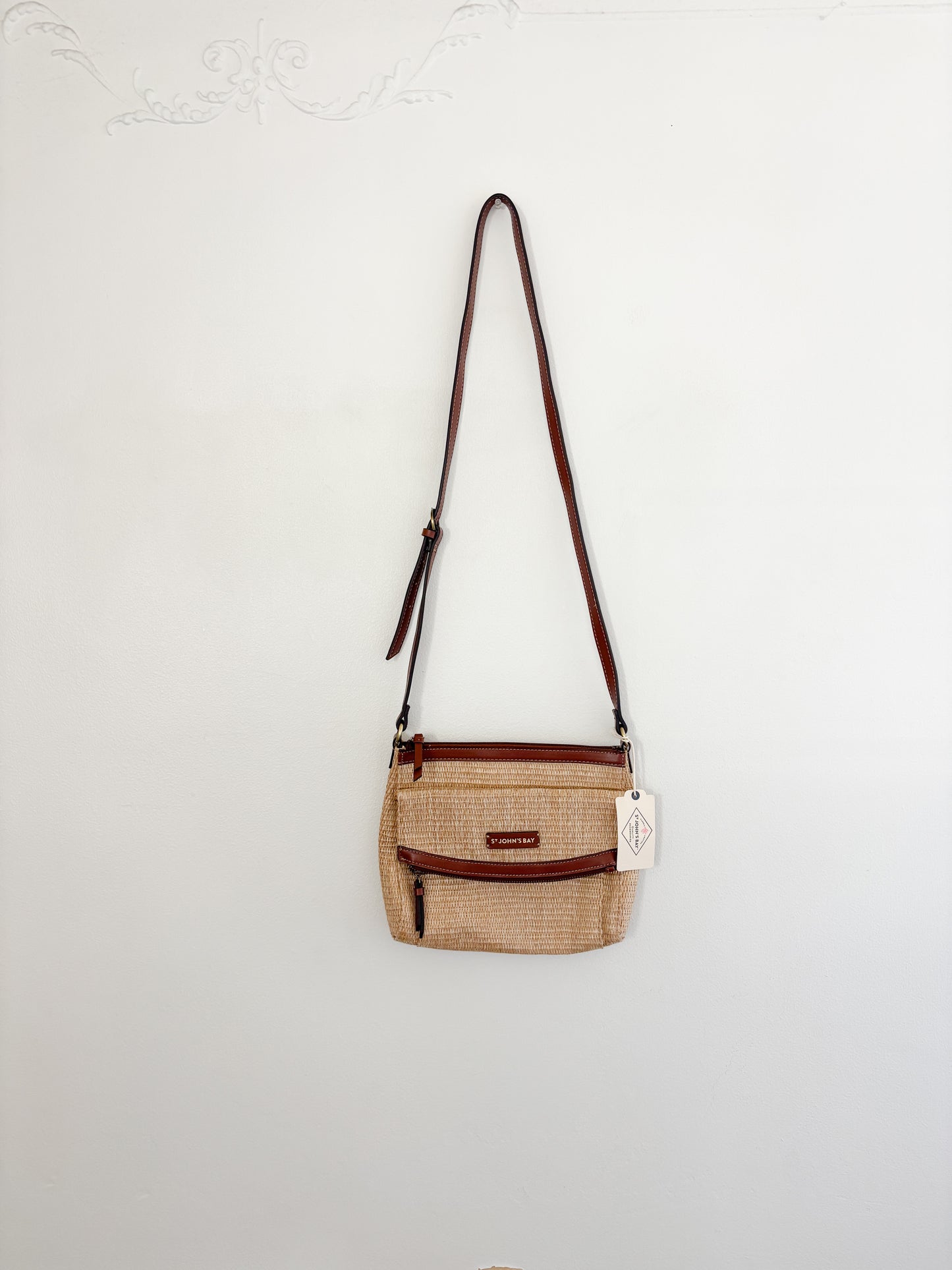 NWT St John’s Bay Woven Crossbody Purse
