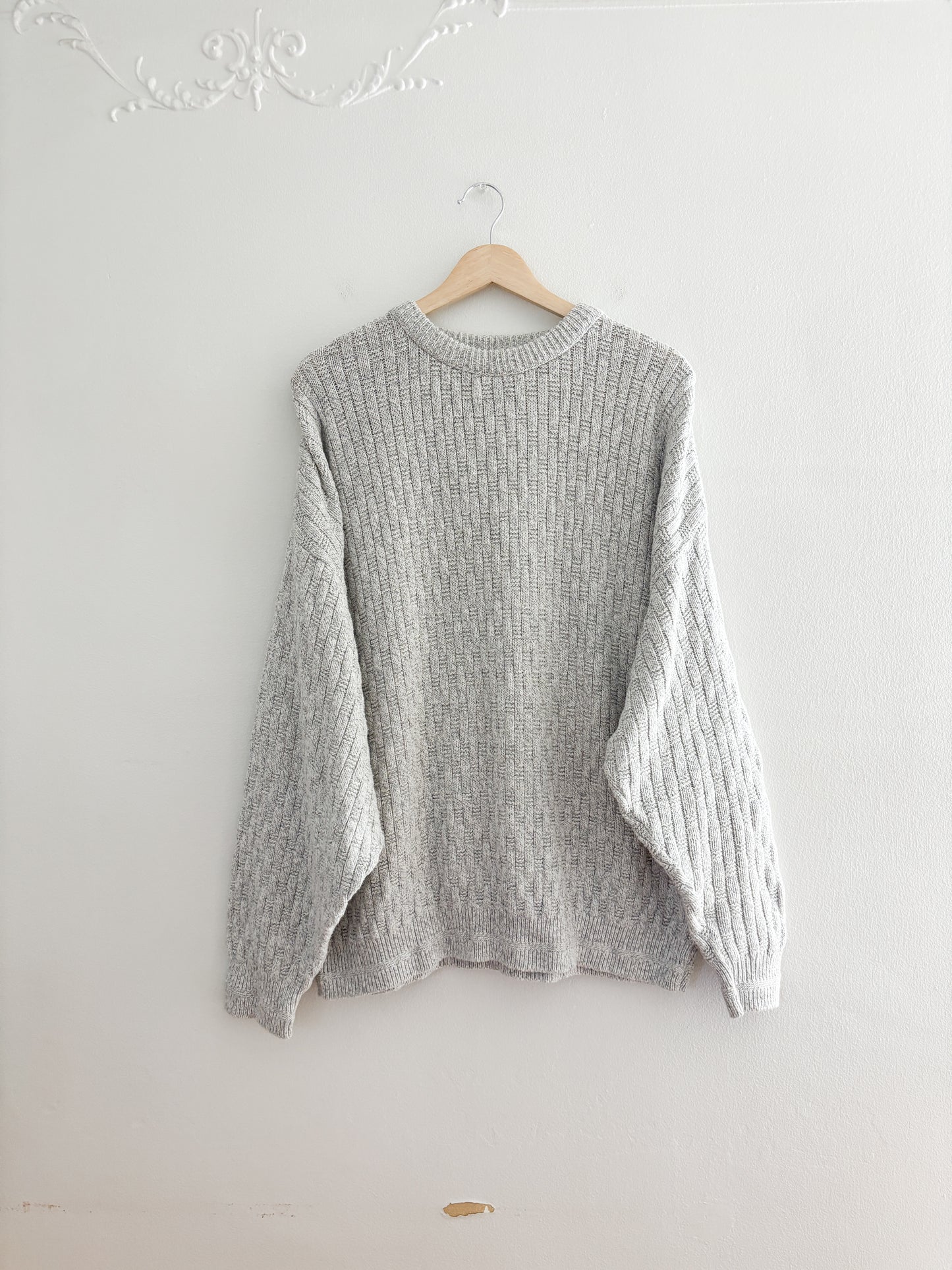 Vintage Grey Woven Patterned Knit (L)