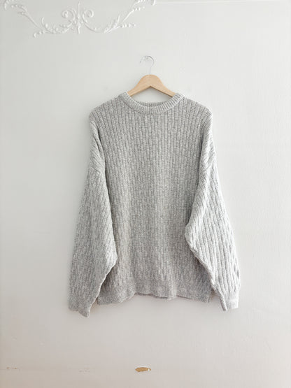 Vintage Grey Woven Patterned Knit (L)