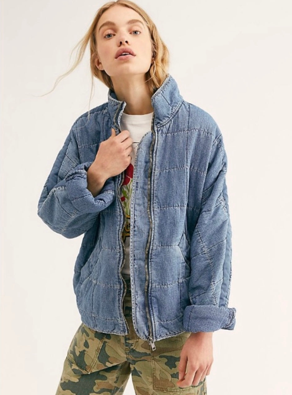 Free People Denim Dolman Jacket (L)