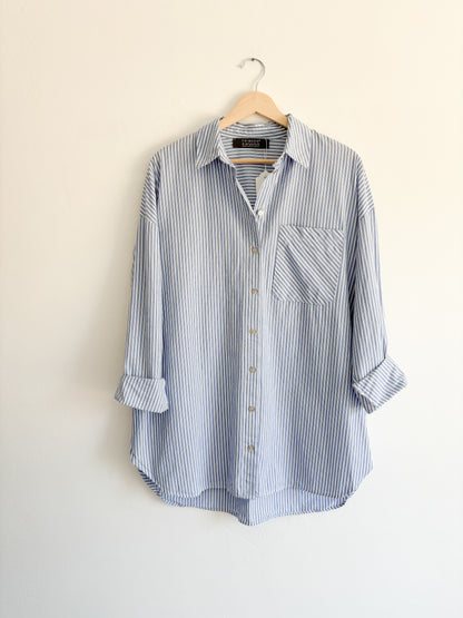 Primark Blue Striped Button Down (S)