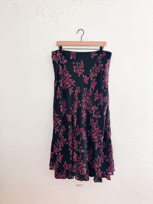 Style & Co Black Floral Maxi Skirt