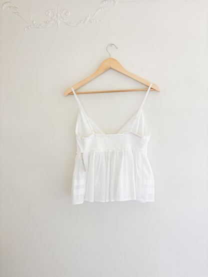 NWT White Babydoll Tank Top (M)