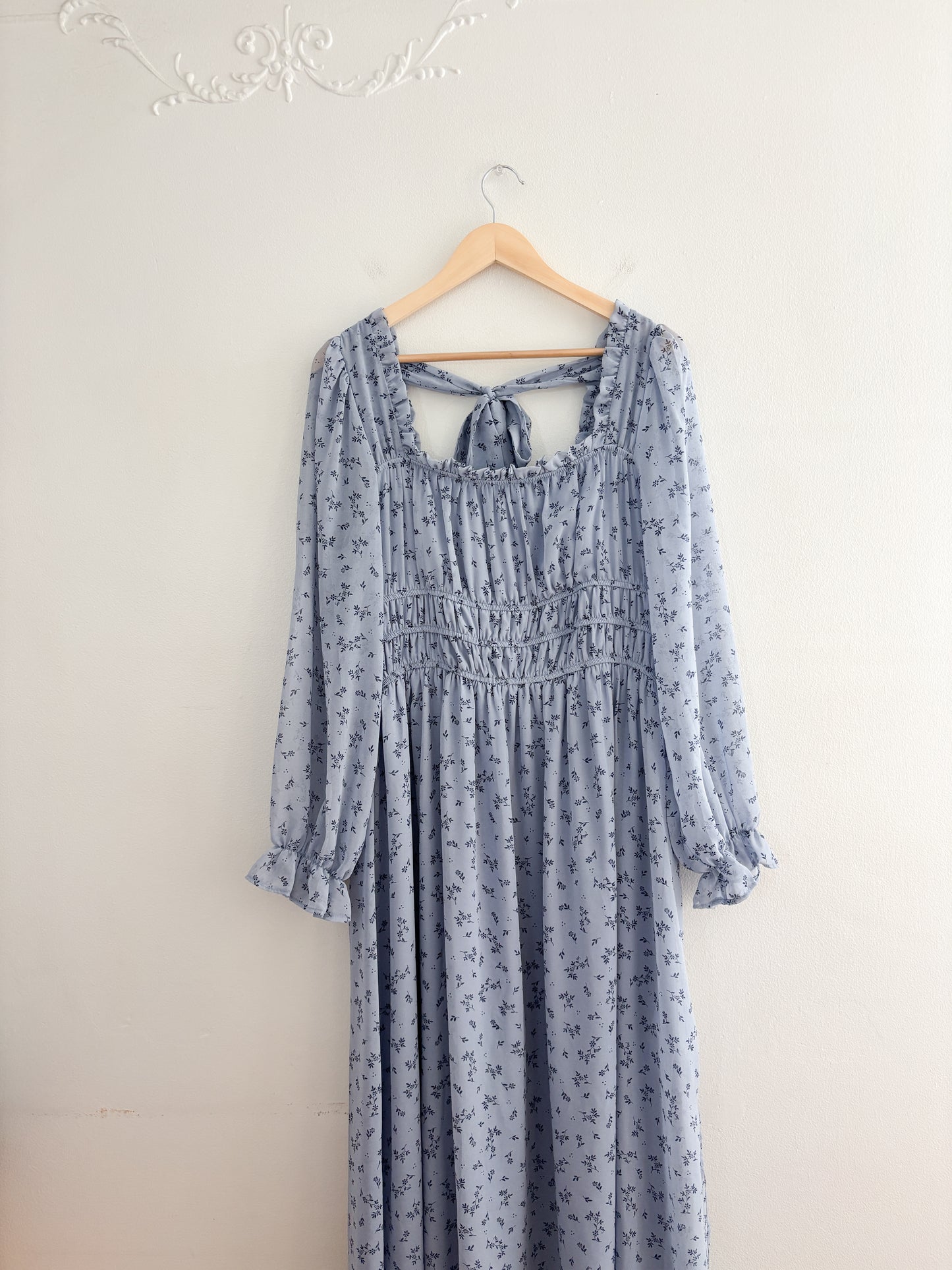 Gibsonlook Blue Floral Maxi Dress (XL)