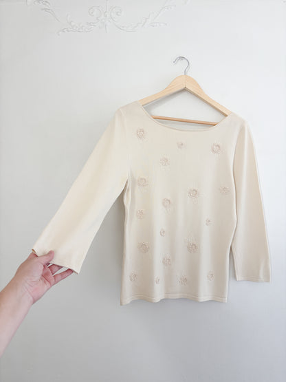 Vintage Floral Embroidered Top (M)