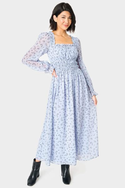 Gibsonlook Blue Floral Maxi Dress (XL)