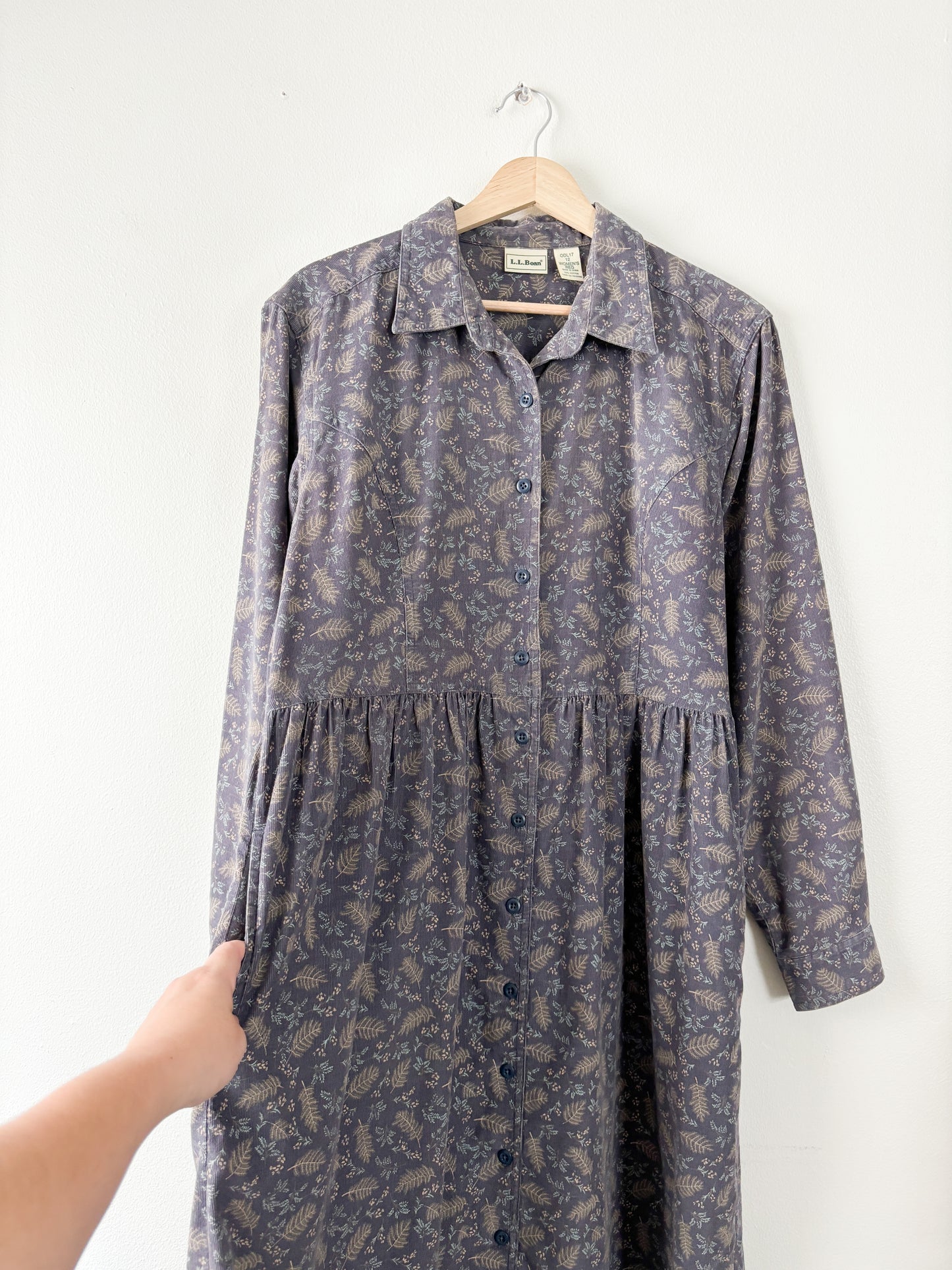 LL Bean Micro Corduroy Maxi dress