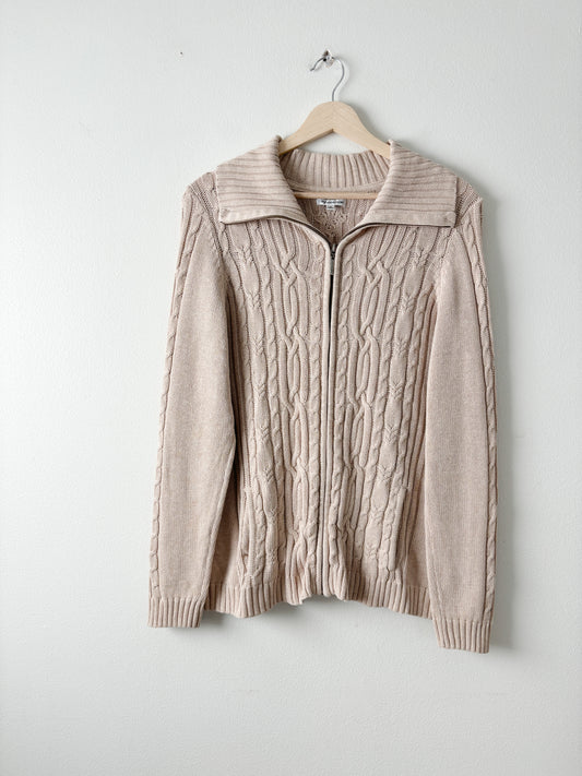 Croft & Barrow Cable Knit Zip up Sweater