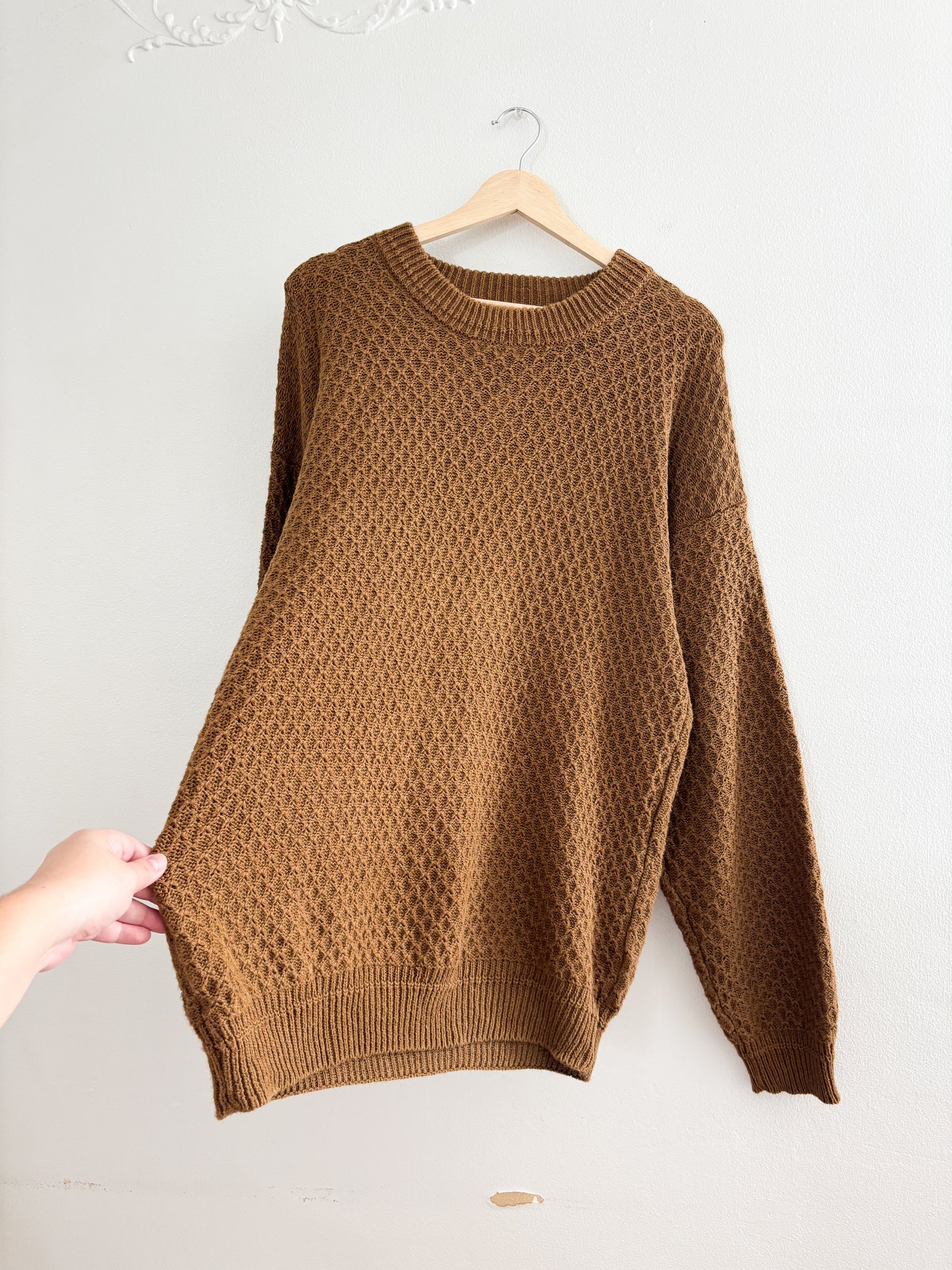 Vintage Brown Textured Sweater (M)