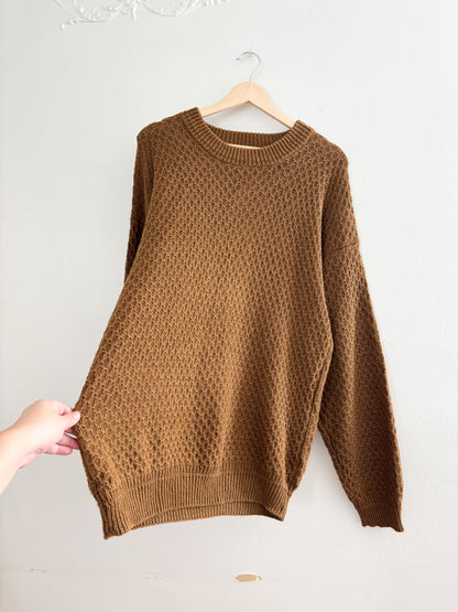Vintage Brown Textured Sweater (M)