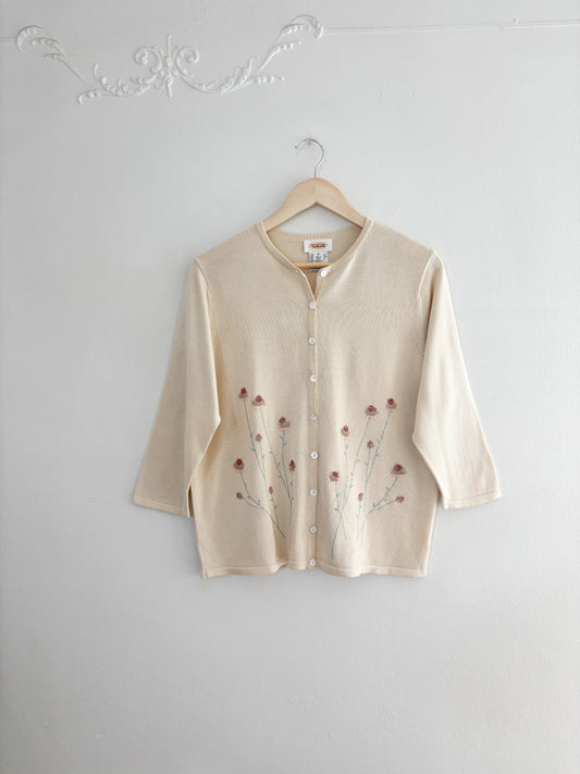 NWT Vintage Talbots Floral Embroidered Cardigan (M)
