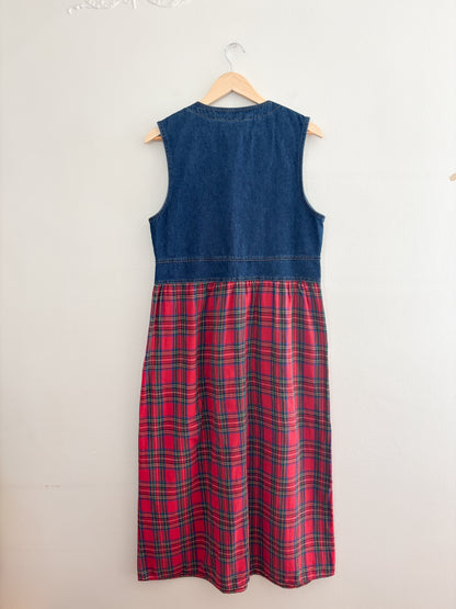 Vintage Plaid Patterned Dress (M)