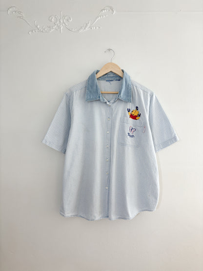 Vintage Pooh Bear Gingham Button Up