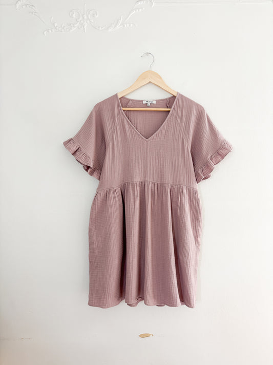 Madewell Lavender Ruffle Dress (S)