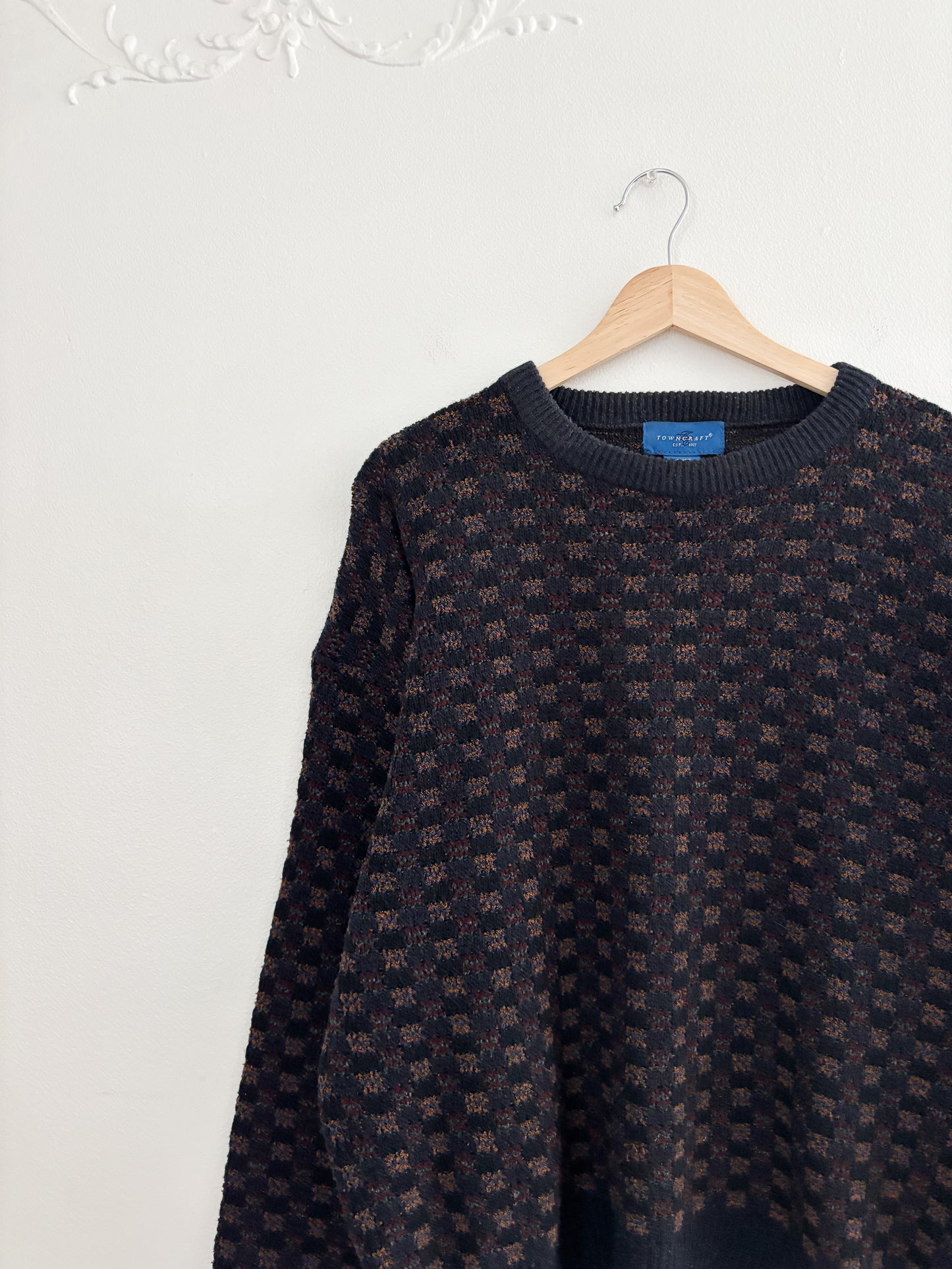 Vintage Patterned Sweater (L)