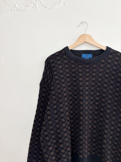 Vintage Patterned Sweater (L)