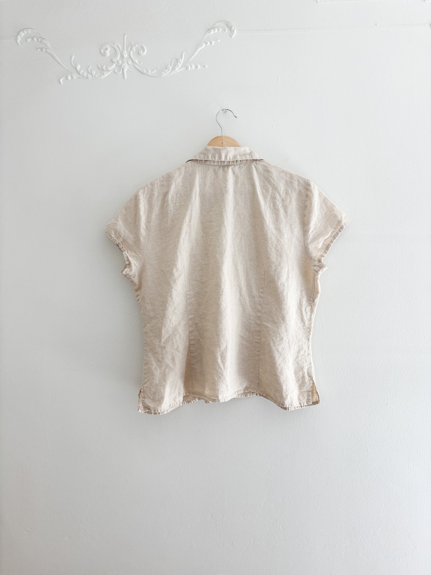 Vintage Linen Button Up Top (M/L)