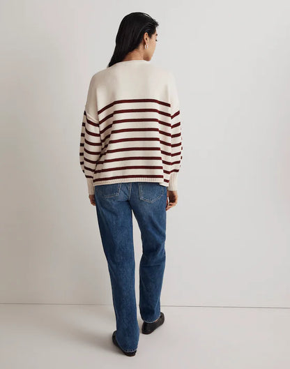 NWT Madewell Conway Green Striped Sweater (L)