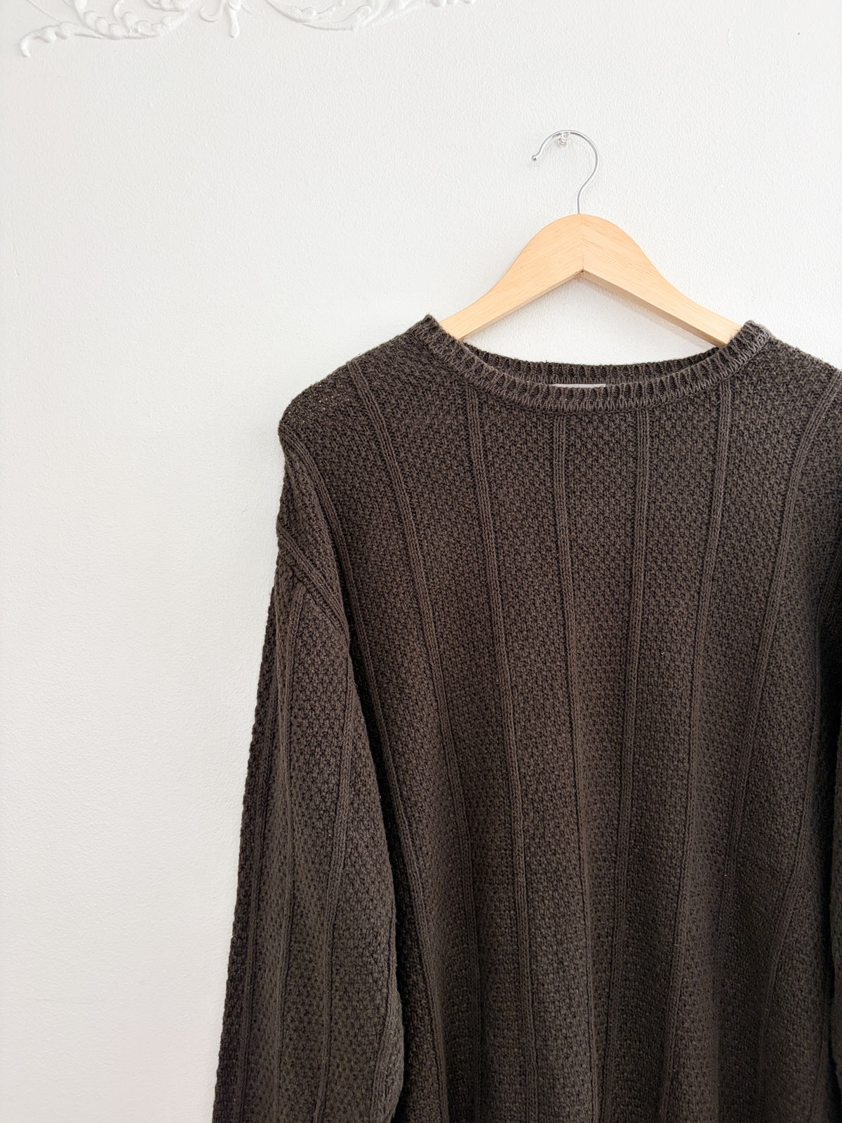 Vintage Olive Cotton Blend Sweater (XL)