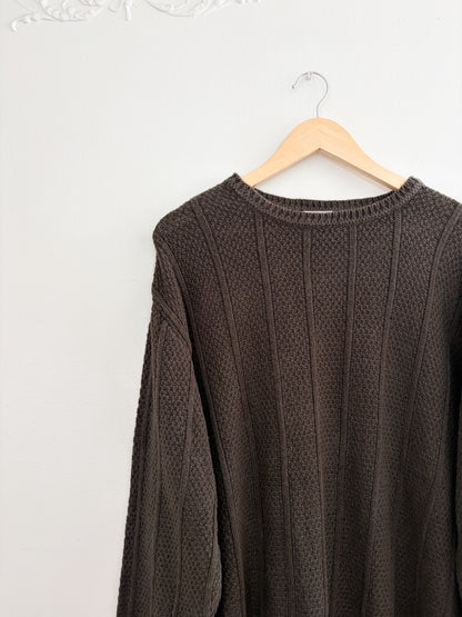 Vintage Olive Cotton Blend Sweater (XL)