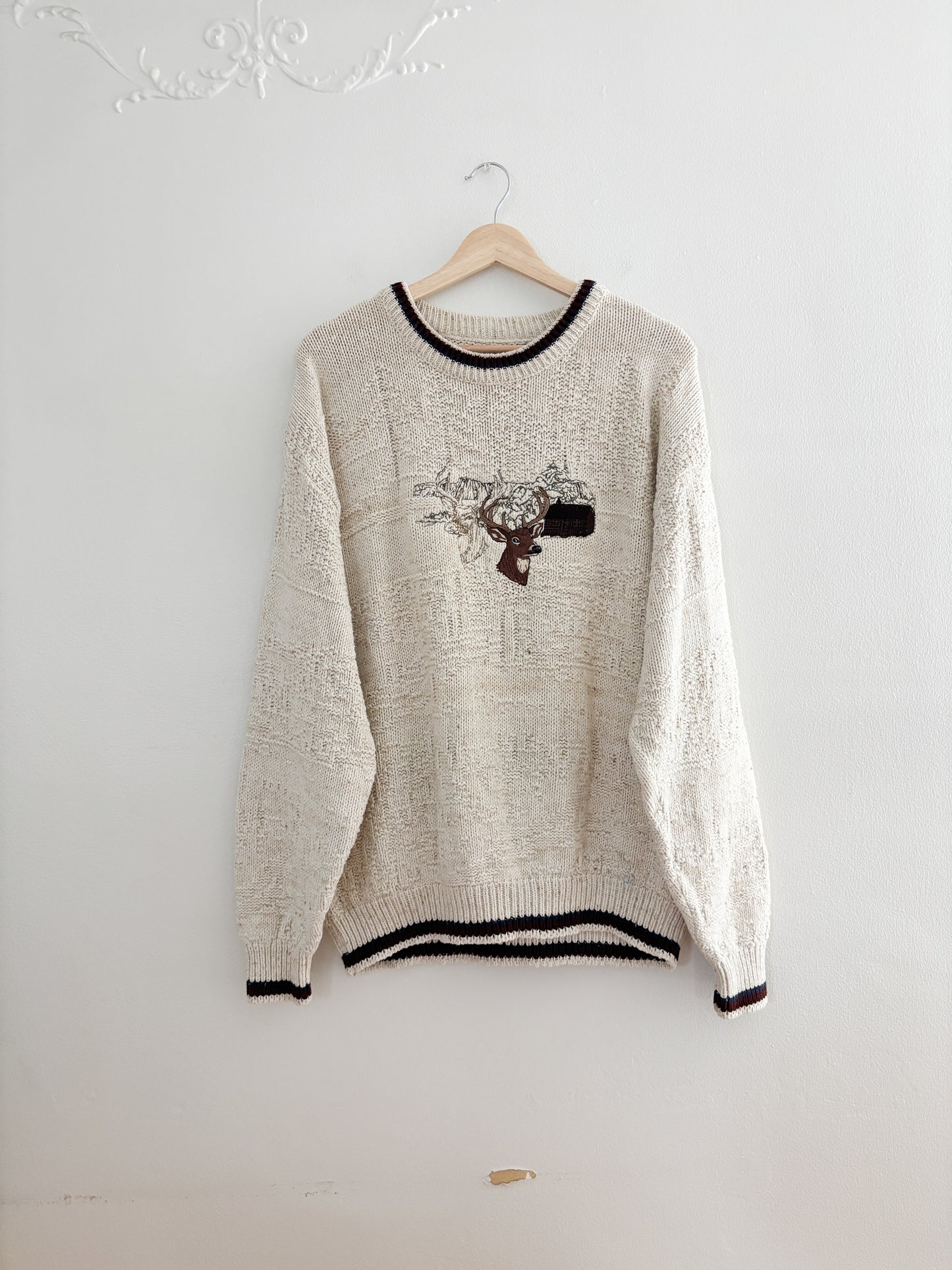 Vintage Buck Embroidered Sweater (XL)