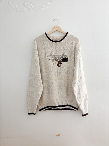 Vintage Buck Embroidered Sweater (XL)