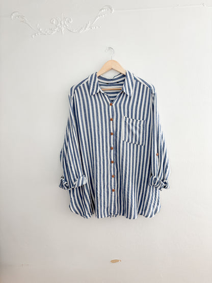 Striped Blue Button Up