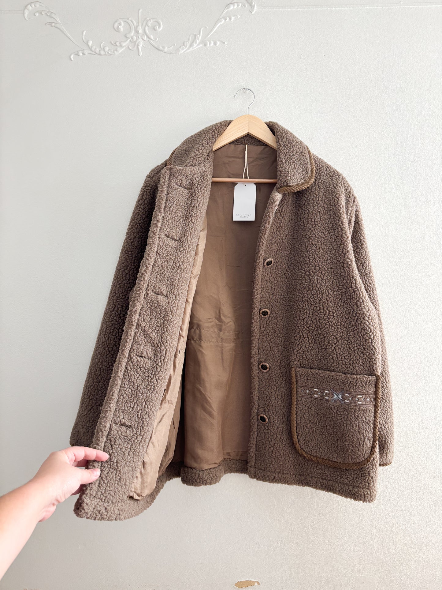 Vintage Sherpa Brown Collared Coat (M)