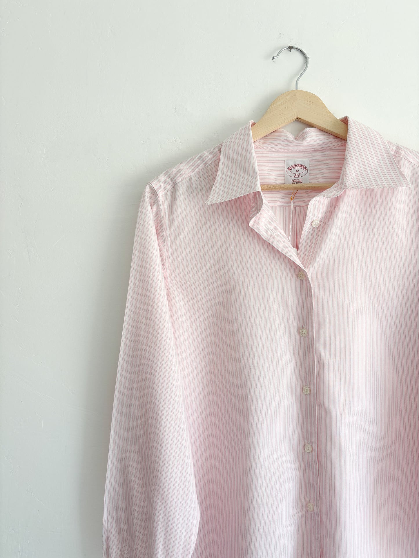 Vintage pink striped button down (M/L)