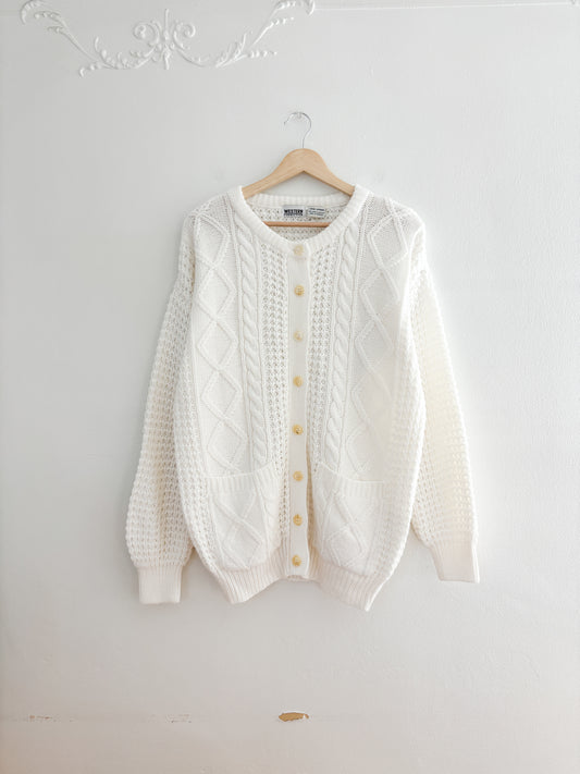 Vintage Cable knit Cardigan (L)